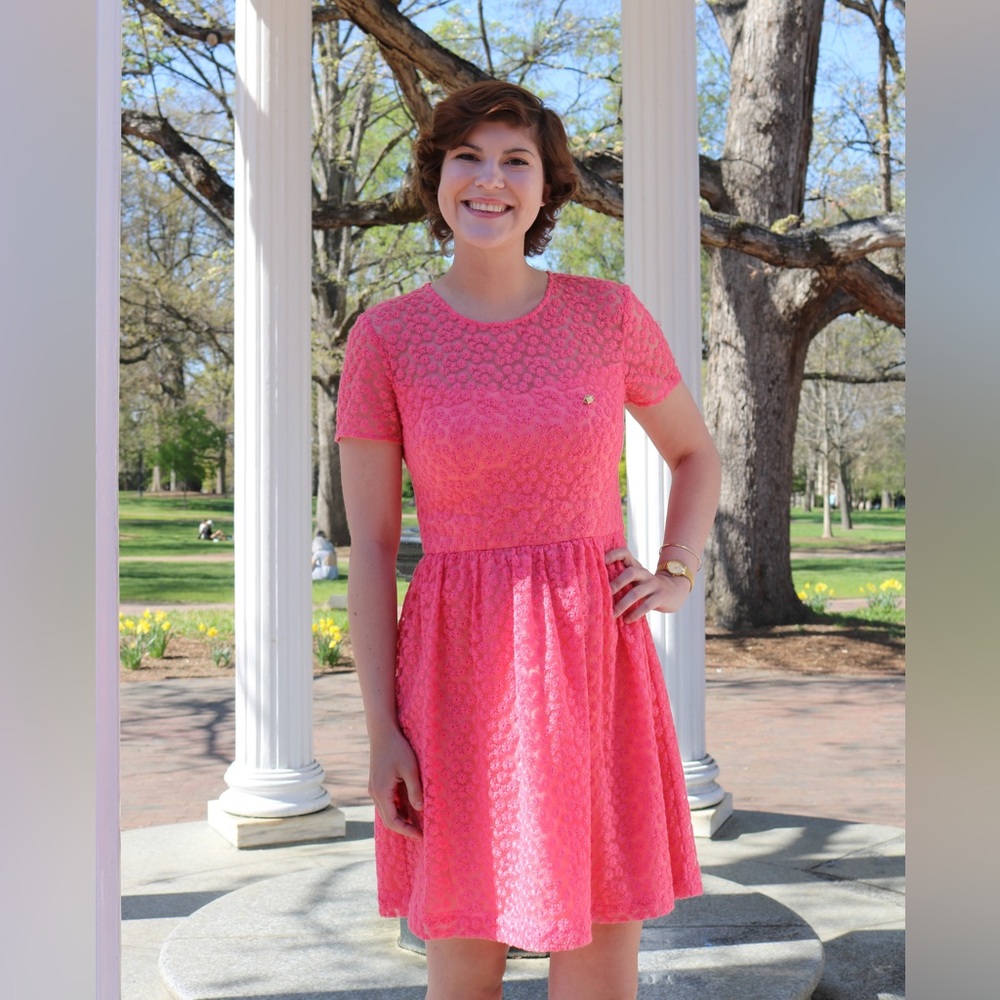 Salmon lace dress